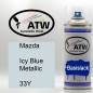 Preview: Mazda, Icy Blue Metallic, 33Y: 400ml Sprühdose, von ATW Autoteile West.
